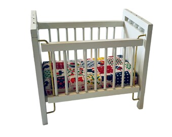 Dollhouse Miniature 1" Scale White Baby Crib