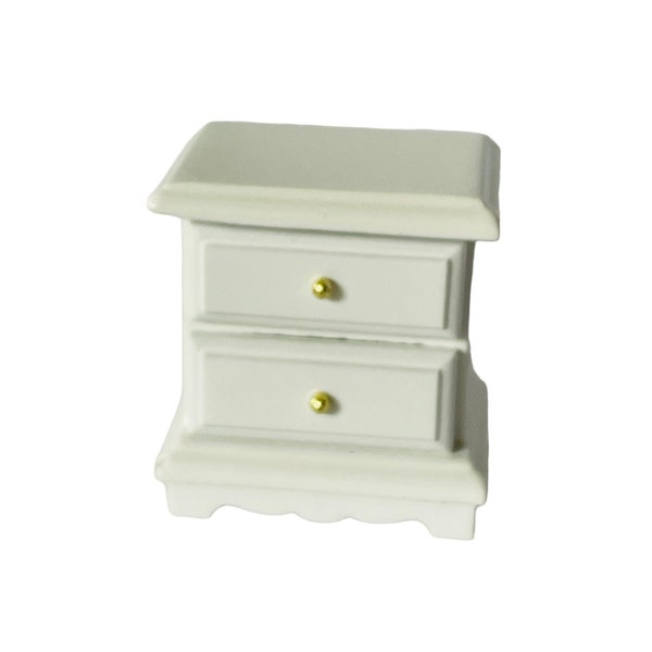 Dollhouse Miniature 1” Scale White End Table