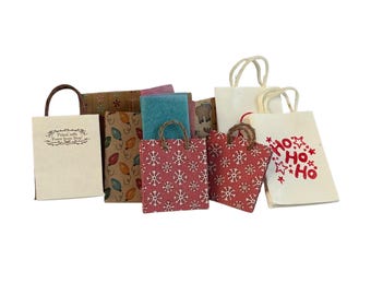 Dollhouse Miniature 1” Scale Holiday/Christmas Bags