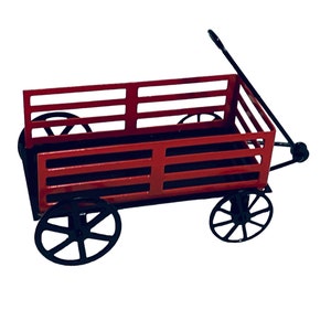 Dollhouse Miniature 1” Scale Vintage Red Wagon