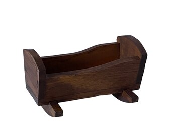 Dollhouse Cradle Vintage Dollhouse Cradle Miniature Wooden Rocking ...