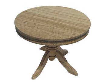 Dollhouse Miniature 1” Scale Pedestal Round Table
