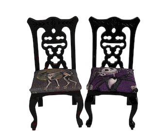 Dollhouse Miniature 1” Scale Halloween Style Chairs