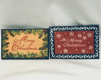 Dollhouse Miniature 1” Scale Christmas Welcome Mat
