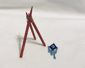 Dollhouse Miniature 1” Scale Wood Teepee Frame or Dream Catcher