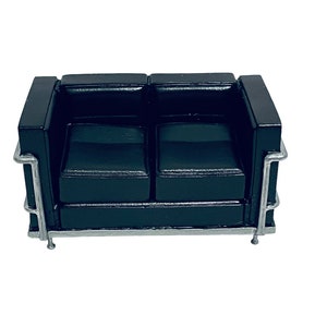 Dollhouse Miniature 1&quot; Scale Mid Century Modern Resin Sofa