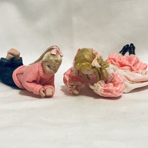 Dollhouse Miniature 1&quot; Scale Porcelain Little Girls