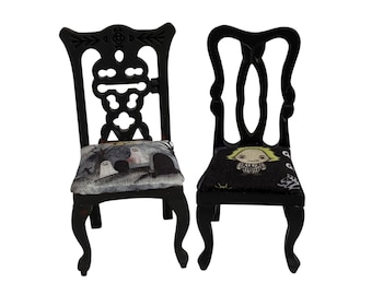 Dollhouse Miniature 1” Scale Halloween Style Chairs