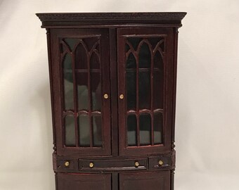 Dollhouse Miniature 1” Scale Bespaq Corner Cabinet