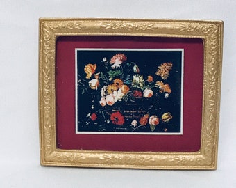 Dollhouse Miniature 1” Scale Floral Framed Print