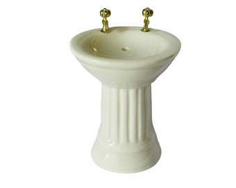 Dollhouse Miniature 1” Scale Porcelain Sink