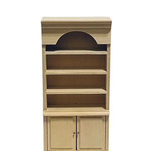 Dollhouse Miniature 1&quot; Scale Unfinished Bookcase
