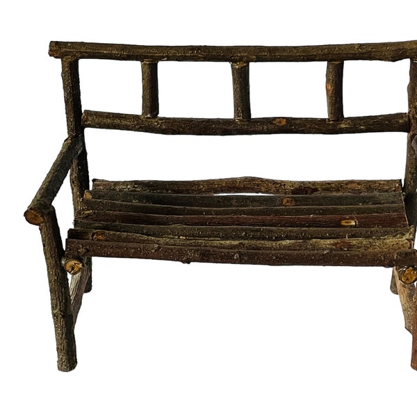 Dollhouse Miniature 1” Scale Twig Bench