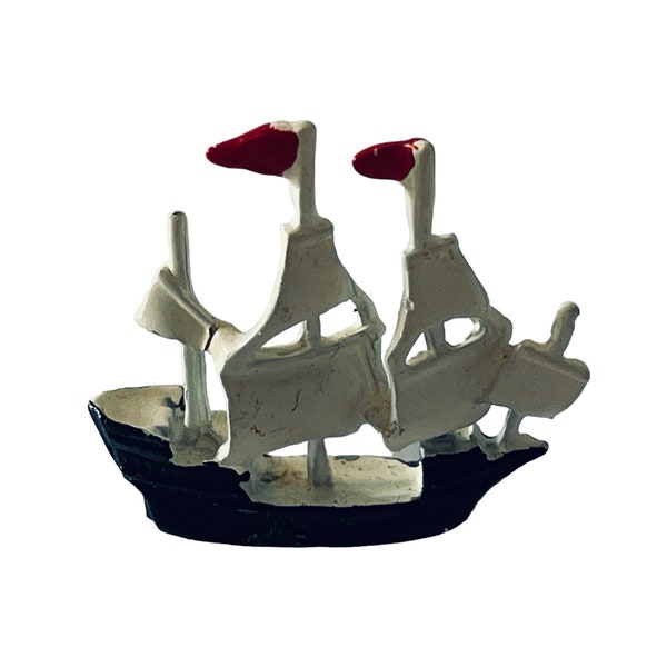 Dollhouse Miniature 1” Scale Metal Sailing Ship Statue