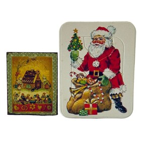 Dollhouse Miniature 1” Scale Santa Puzzle & Sign
