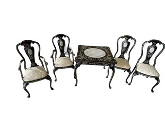 Dollhouse Miniature 1" Scale Bespaq Table & 4 Chair