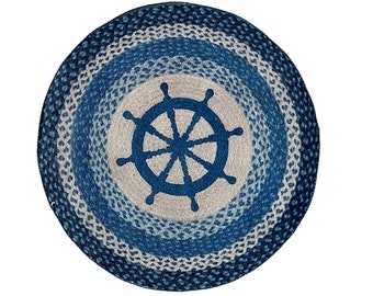 Dollhouse Miniature 1” Scale Blue & White Rug