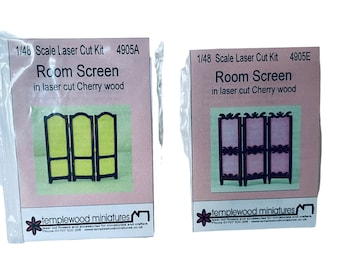 Dollhouse Miniature 1/4”  Scale Room Screen Kit by Templewood Miniatures