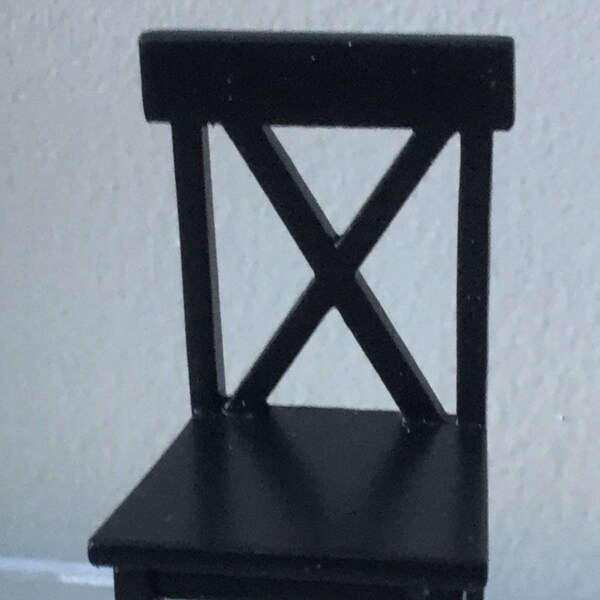 Dollhouse Miniature 1" Scale Black Chair (AT)