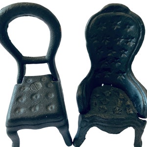 Dollhouse Miniature 1&quot; Scale Cast Iron Chair