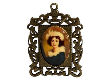 Dollhouse Miniature 1” Scale Framed Lady Picture