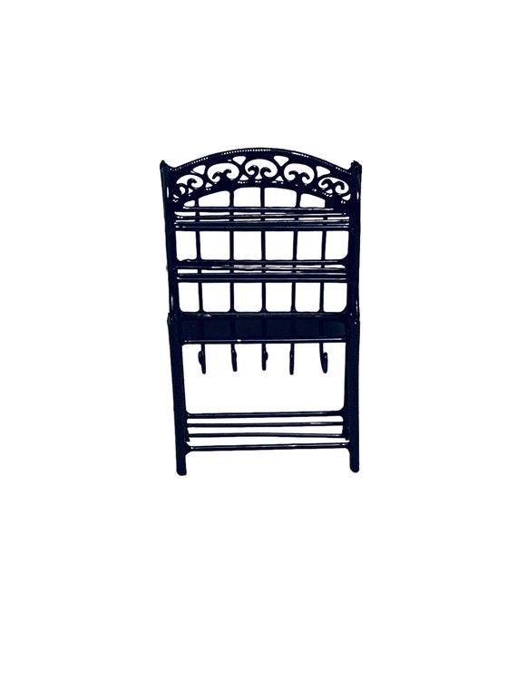 Black wrought 2024 iron bakers rack