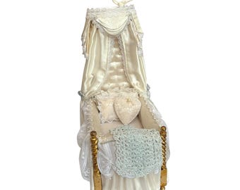 Dollhouse Miniature 1" Scale Canopy Bassinet
