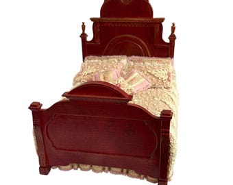 Dollhouse Miniature 1" Scale Dressed Bed