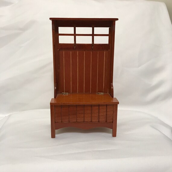Dollhouse Miniature 1 Scale Hall Tree Bench Etsy