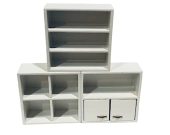 Dollhouse Miniature 1” Scale Shelf/Bookcase