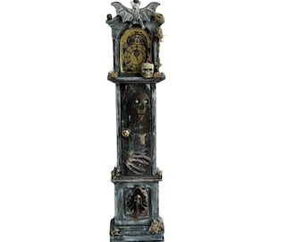 Dollhouse Miniature 1” Scale Gothic Style Grandfather Clock