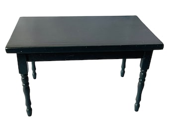 Dollhouse Miniature 1" Scale Black Kitchen Table