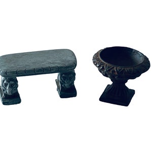 Dollhouse Miniature 1&quot; Scale Garden Bench or Urn