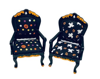 Dollhouse Miniature 1” Scale Halloween Style Chairs