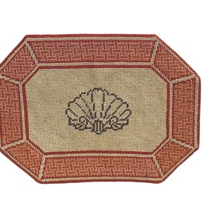 Dollhouse Miniature 1” Scale Vintage Orange & Brown Rug