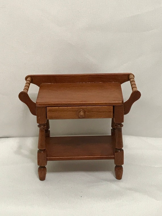 Dollhouse Miniature Chrysnbon Candlestick Table Kit In Brown