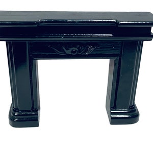 Dollhouse Miniature 1” Scale Black Fireplace Mantle