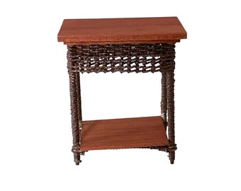 Dollhouse Miniature 1" Scale Wicker Side Table