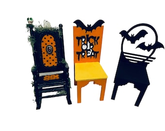 Dollhouse Miniature 1” Scale Halloween Style Chairs