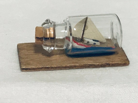 Dollhouse miniature ship in a bottle 1:12 scale 