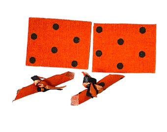 Dollhouse Miniature 1” Scale Orange Placemats and Napkins