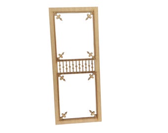 Dollhouse Miniature 1" Scale Laser Cut Screen Door