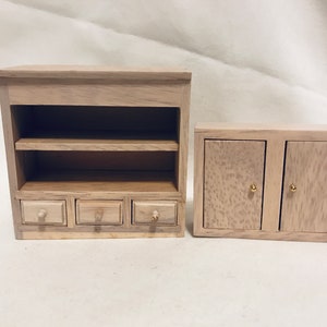 Dollhouse Miniature 1” Scale Wall Cabinets