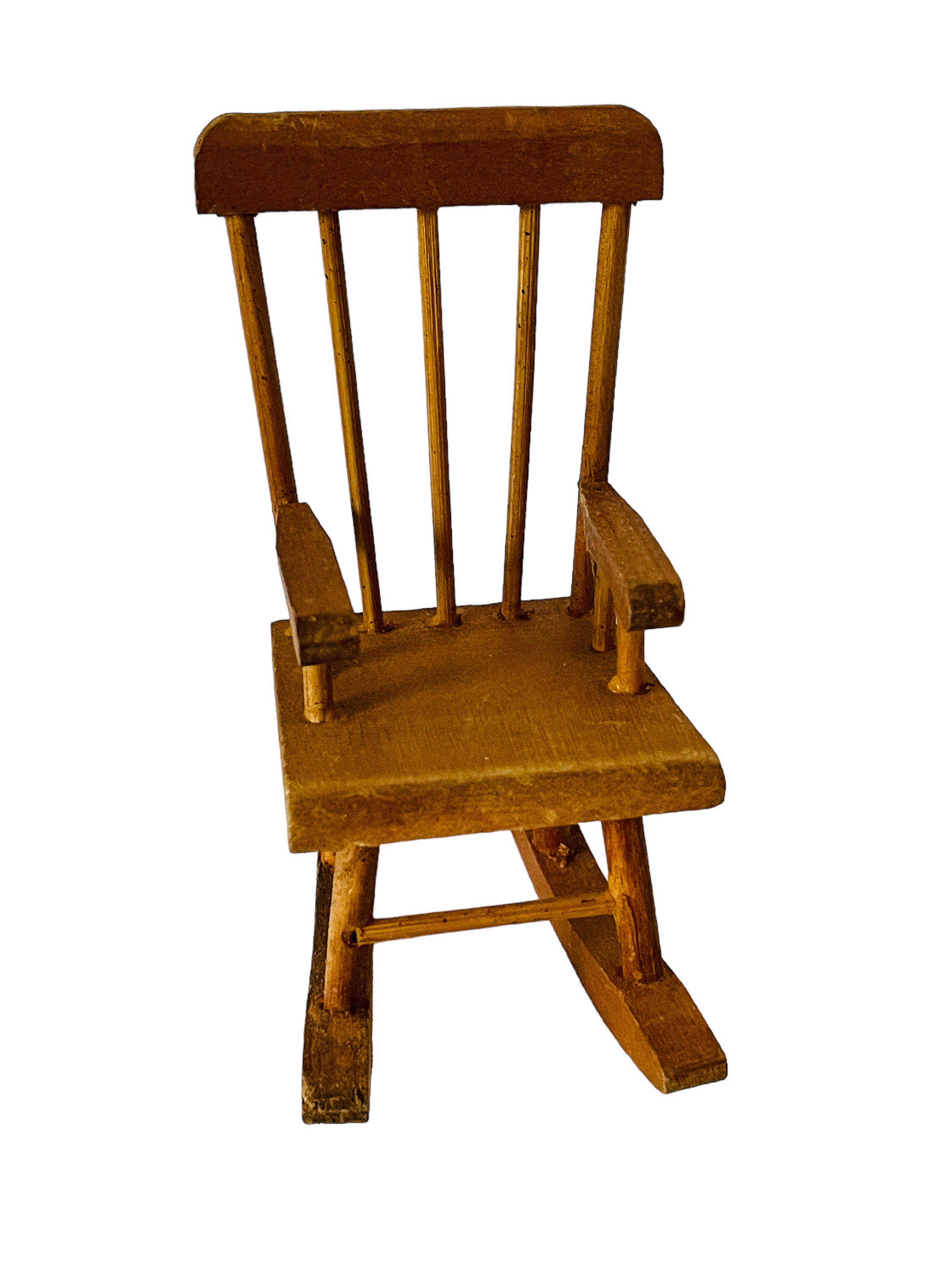 Mecedora De Madera En Miniatura 1:12 Para Casa De Muñecas, Asiento De Cuerda De Cáñamo, Accesorios Decorativos Elegantes