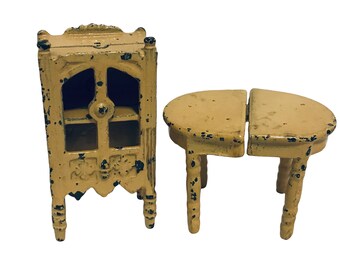 Dollhouse Miniature 1/2” Scale Kilgore Vintage Metal Hutch or Table