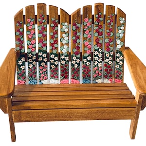 Dollhouse Miniature 1” Scale Vintage Adirondack Bench