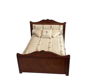 Dollhouse Miniature 1" Scale Bed by Nancy Summers