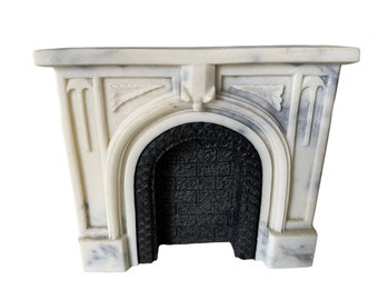 Dollhouse Miniature 1” Scale Marble Fireplace