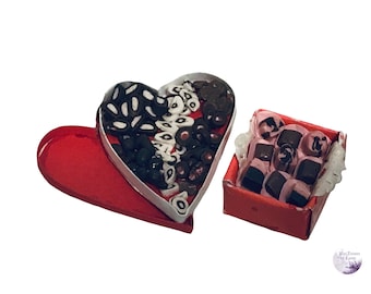 Dollhouse Miniature 1” Scale Valentine Candy Boxes
