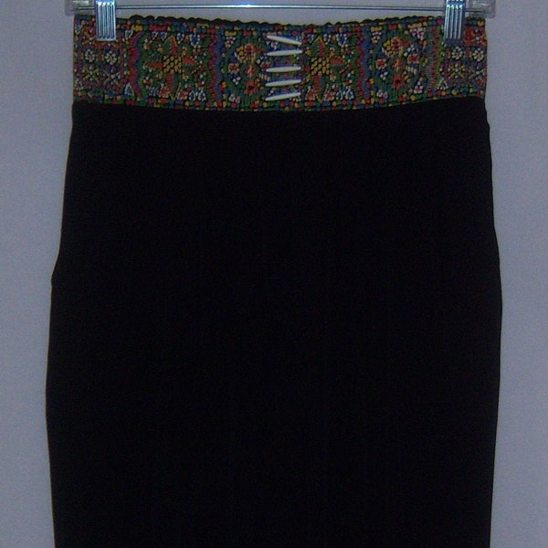 Vintage Platinum Dorothy Schoelen Black Multi Color Mosaic Print Pants Deadstock NOS NWT 10 Medium M Tile